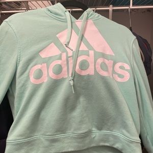 Mint Cropped Adidas Hoodie